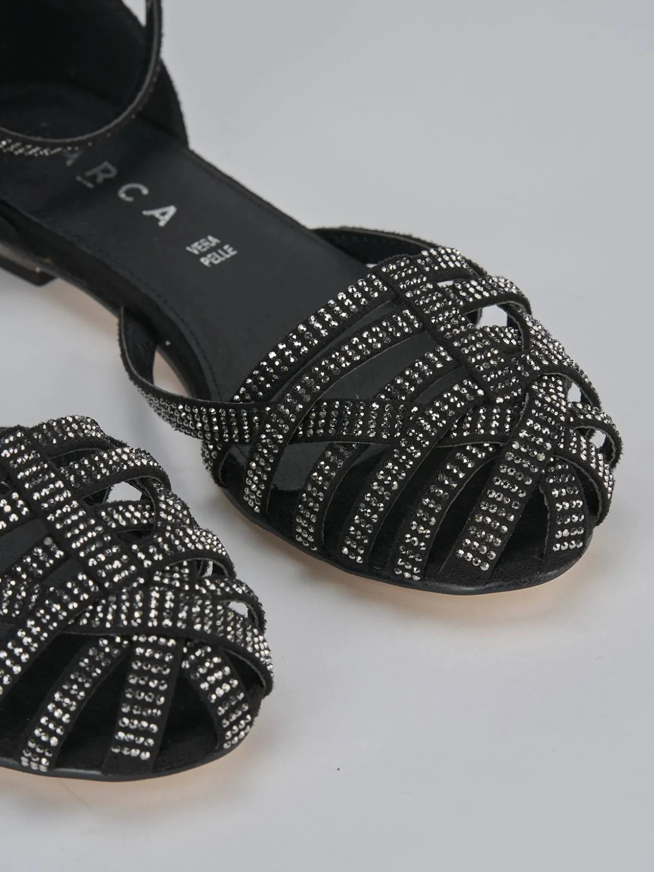 Sandali tacco 1cm pelle nero