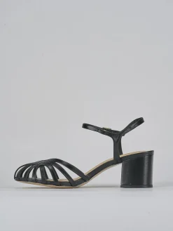 Sandali tacco 5cm pelle nero