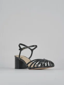 Sandali tacco 5cm pelle nero