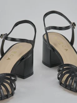 Sandali tacco 5cm pelle nero