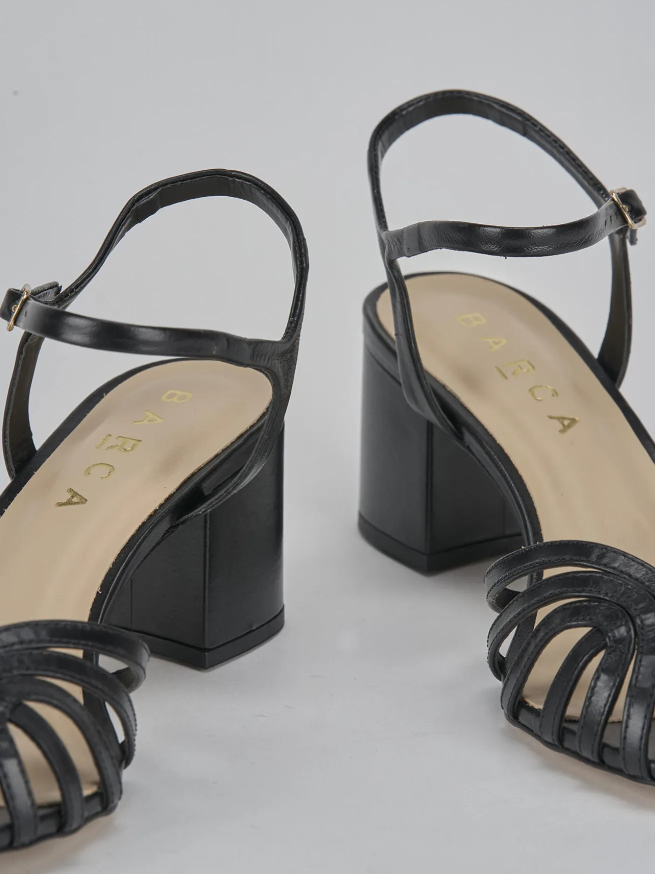 Sandali tacco 5cm pelle nero