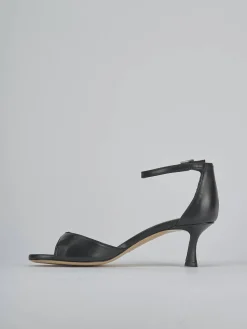 Sandali tacco 5cm pelle nero