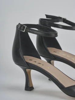 Sandali tacco 5cm pelle nero