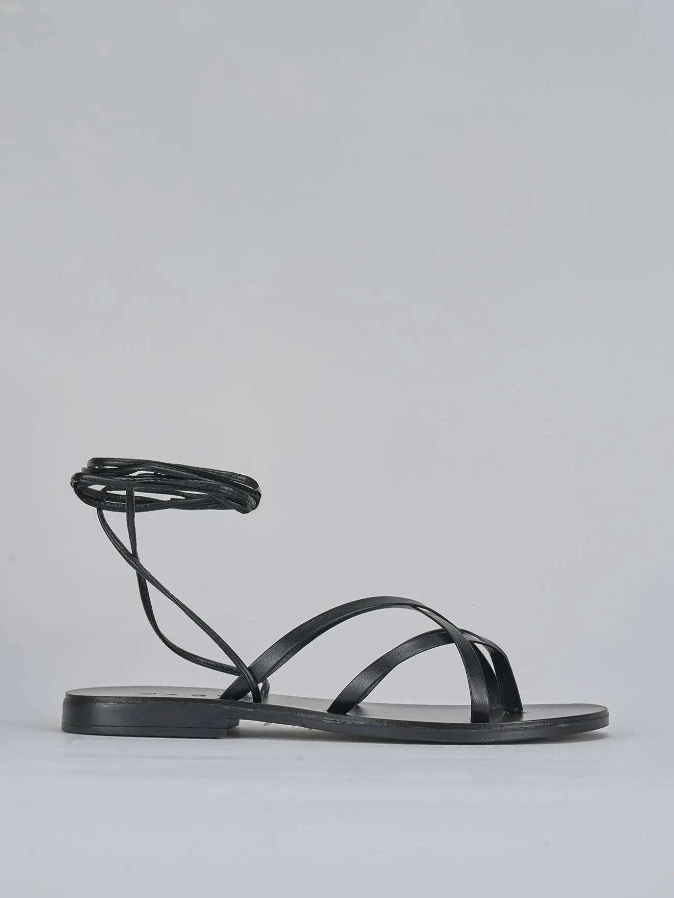 Sandali tacco 1cm pelle nero