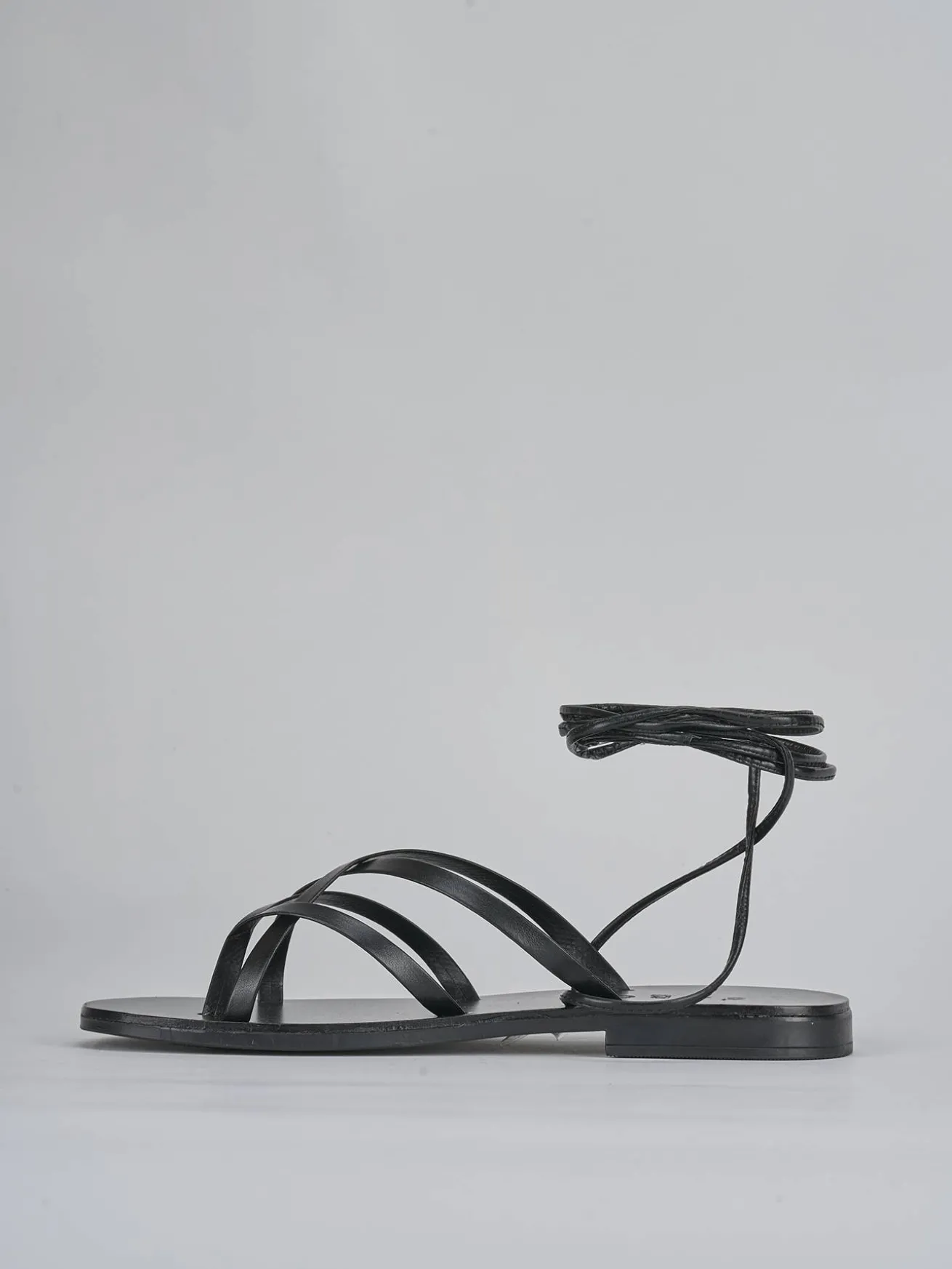 Sandali tacco 1cm pelle nero