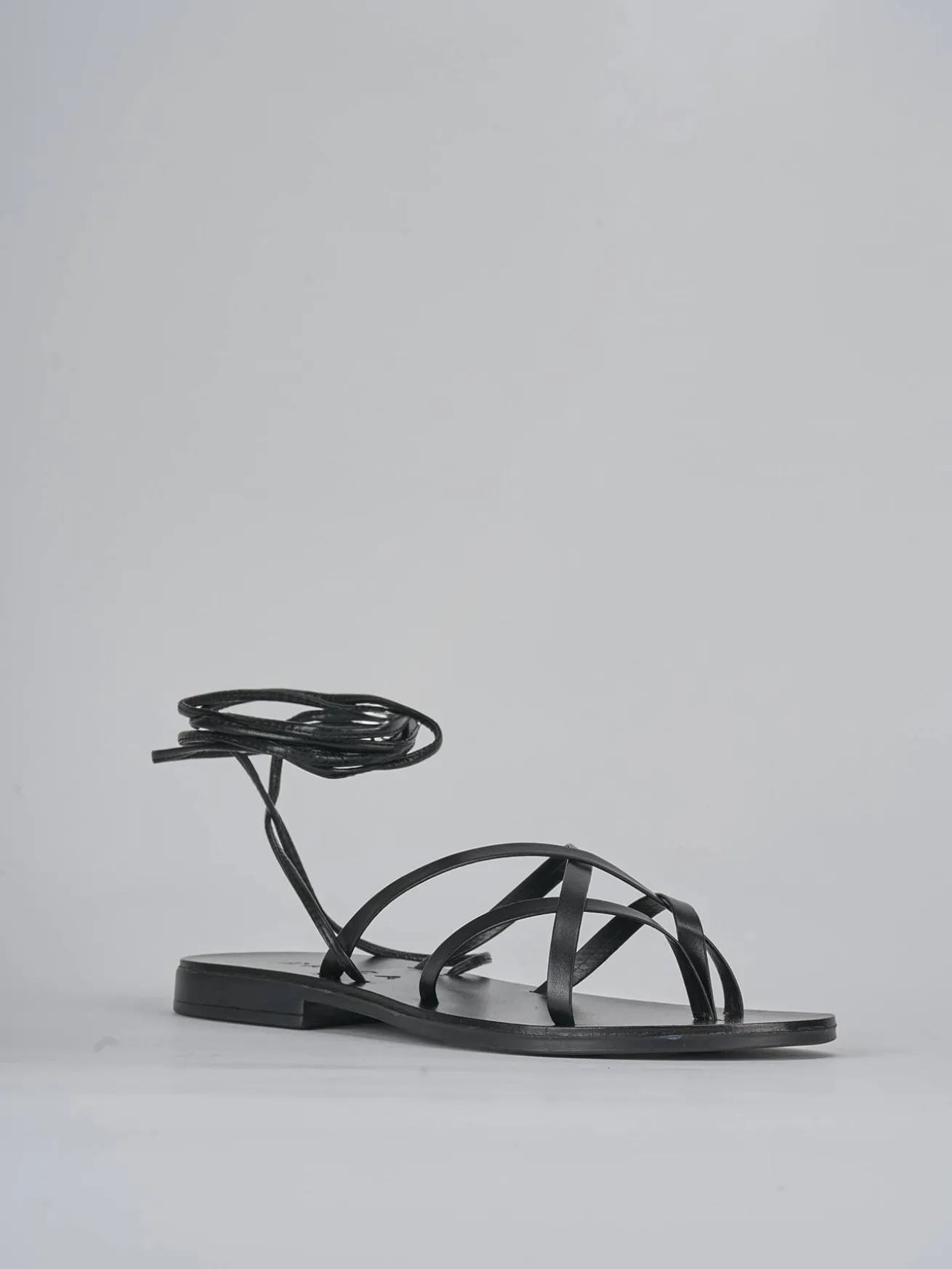 Sandali tacco 1cm pelle nero