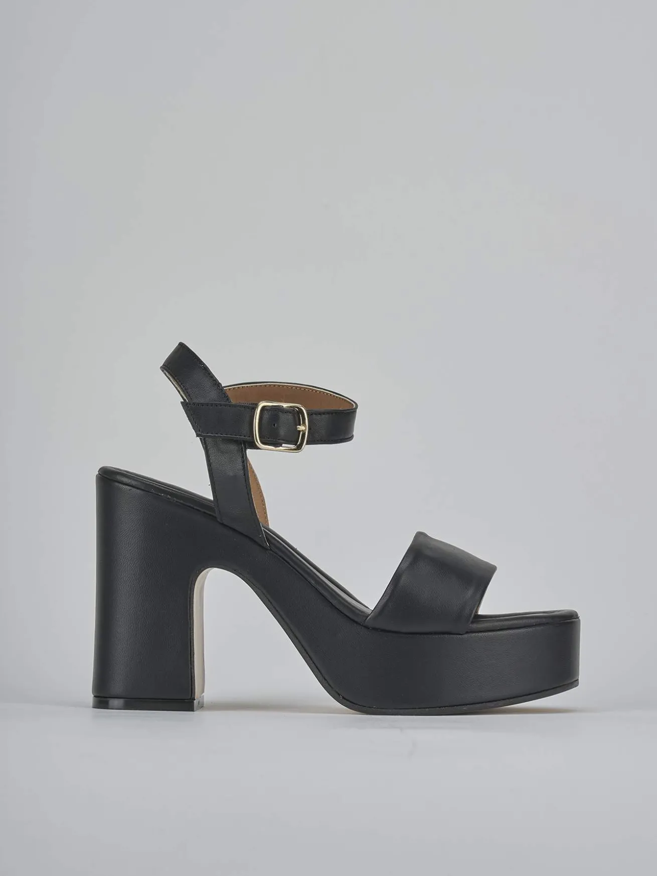 Sandali tacco 9cm pelle nero