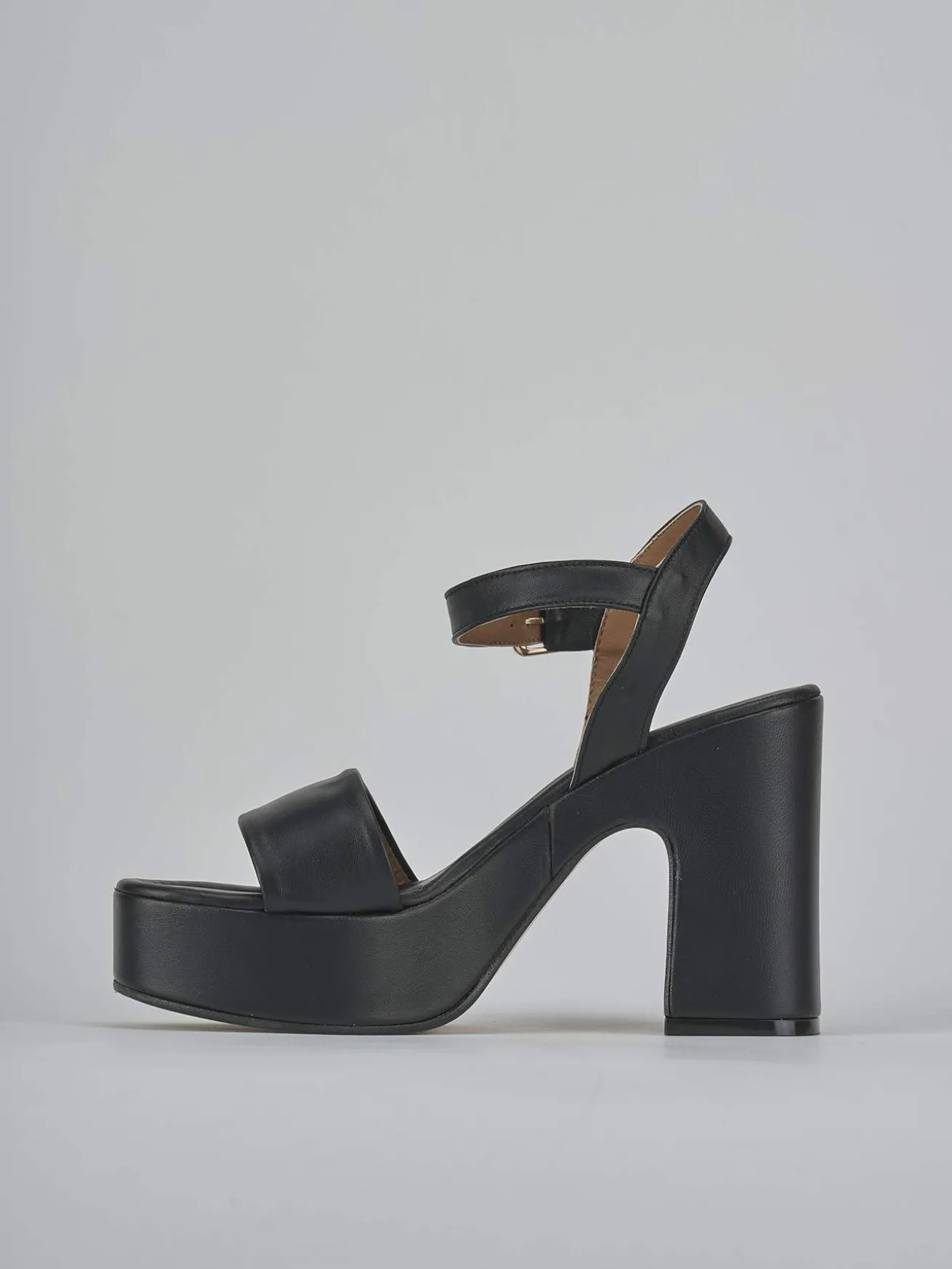 Sandali tacco 9cm pelle nero