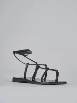 Sandali tacco 1cm pelle nero