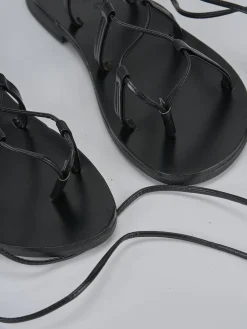 Sandali tacco 1cm pelle nero