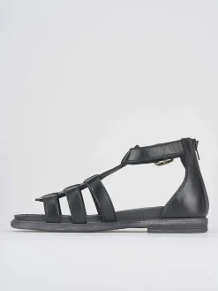 Sandali tacco 1cm pelle nero