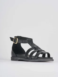 Sandali tacco 1cm pelle nero