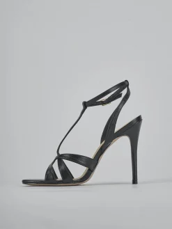 Sandali tacco 10cm pelle nero