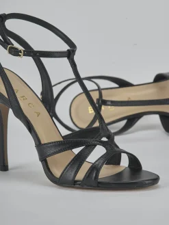 Sandali tacco 10cm pelle nero