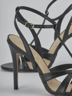 Sandali tacco 10cm pelle nero