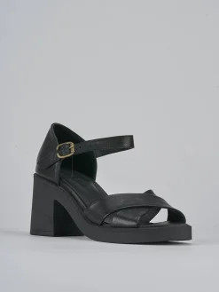 Sandali tacco 7cm pelle nero