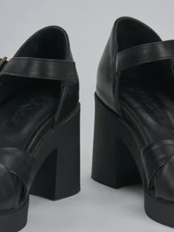 Sandali tacco 7cm pelle nero