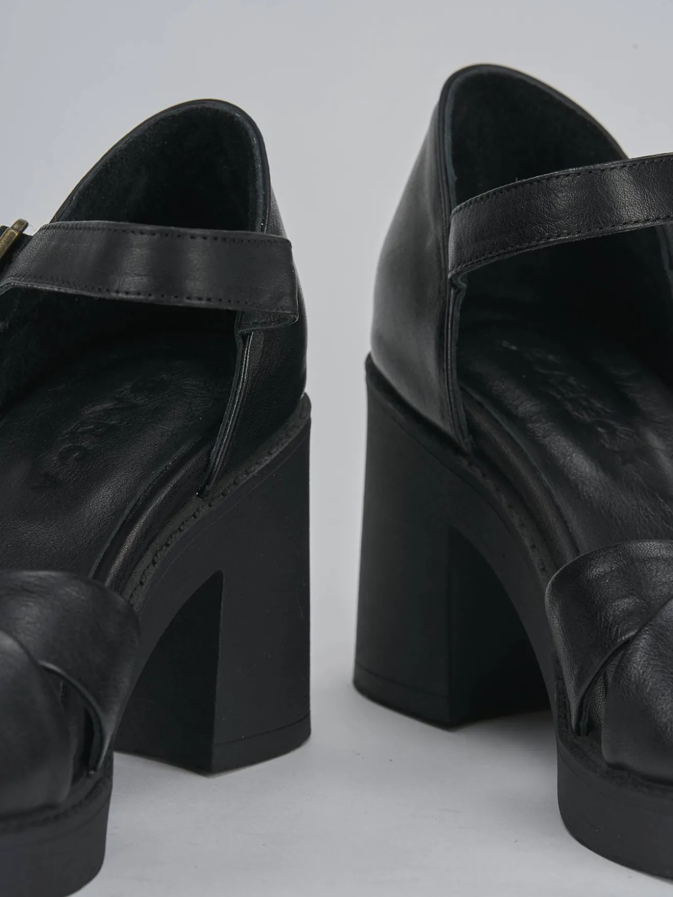 Sandali tacco 7cm pelle nero