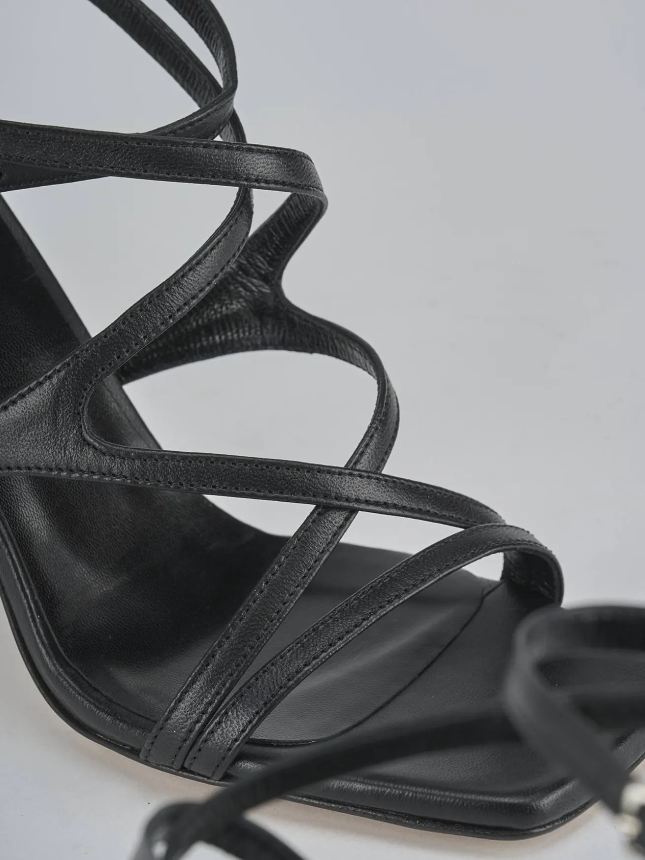 Sandali tacco 8cm pelle nero