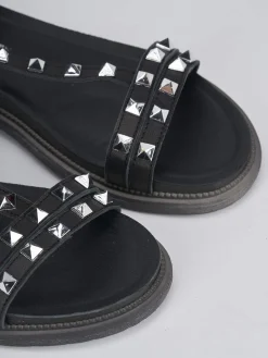 Sandali tacco 1cm pelle nero