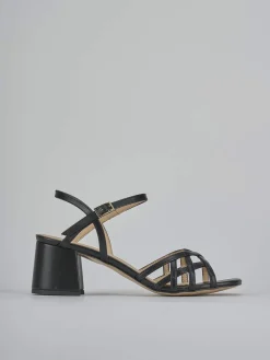 Sandali tacco 5cm pelle nero