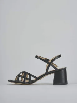 Sandali tacco 5cm pelle nero