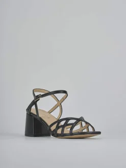 Sandali tacco 5cm pelle nero