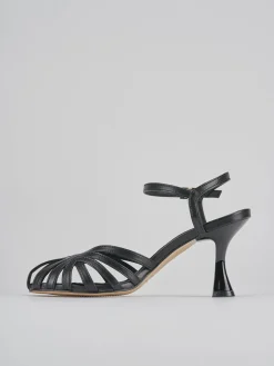 Sandali tacco 6cm pelle nero