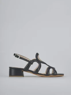 Sandali tacco 2cm pelle nero