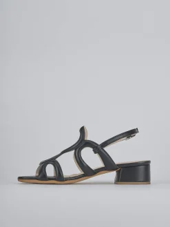 Sandali tacco 2cm pelle nero