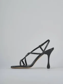 Sandali tacco 10cm pelle nero