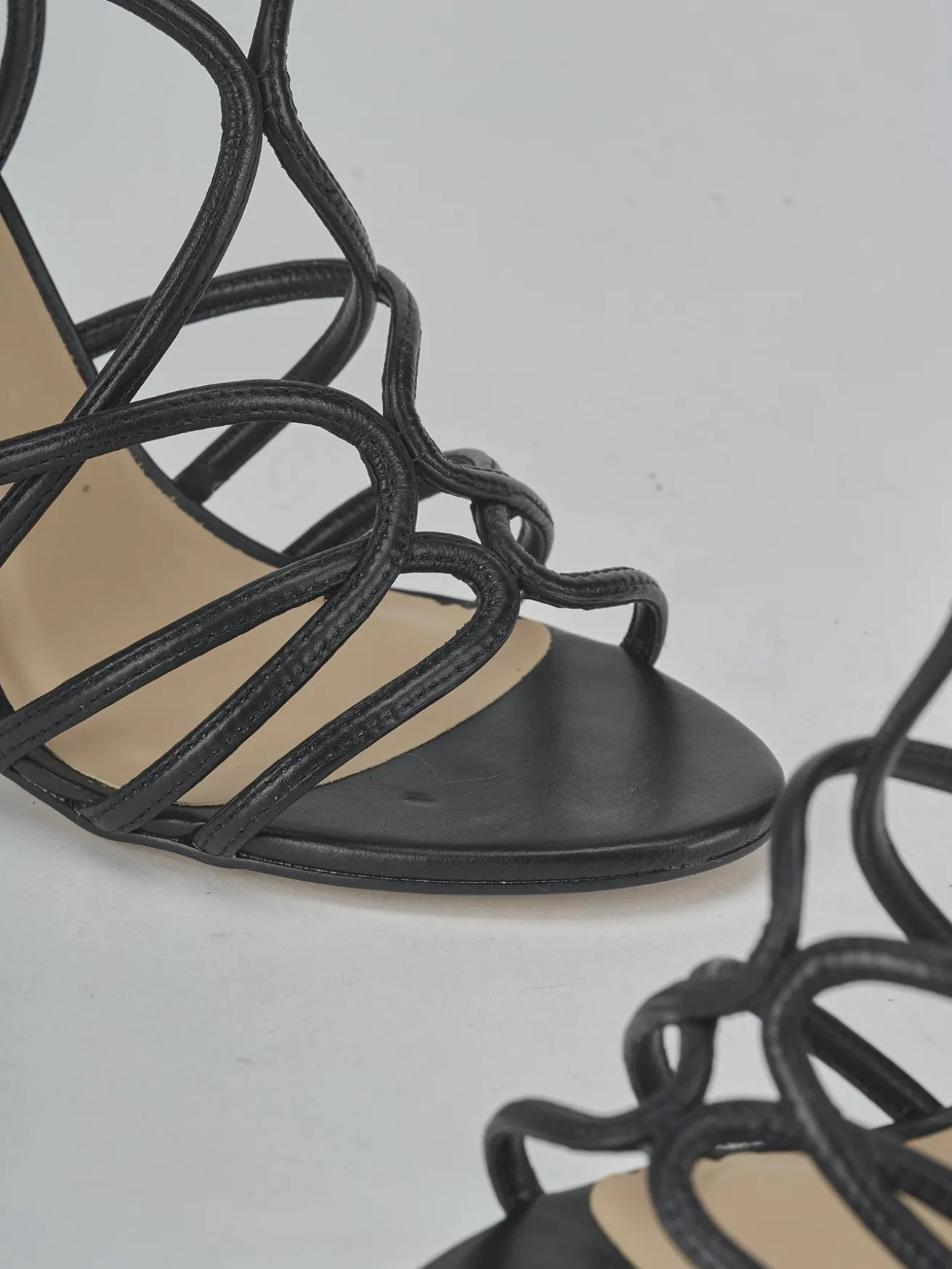 Sandali tacco 10cm pelle nero