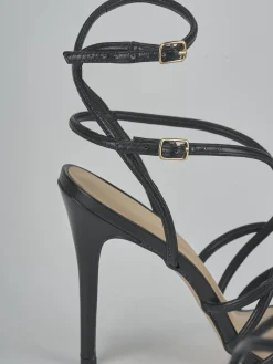 Sandali tacco 10cm pelle nero