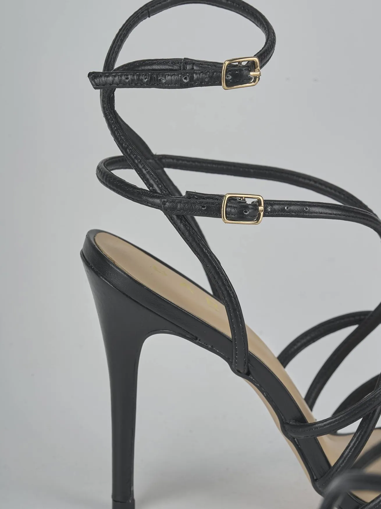 Sandali tacco 10cm pelle nero