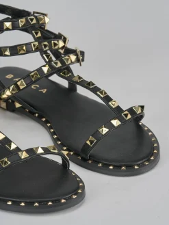 Sandali tacco 1cm pelle nero