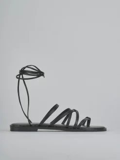 Sandali tacco 1cm pelle nero