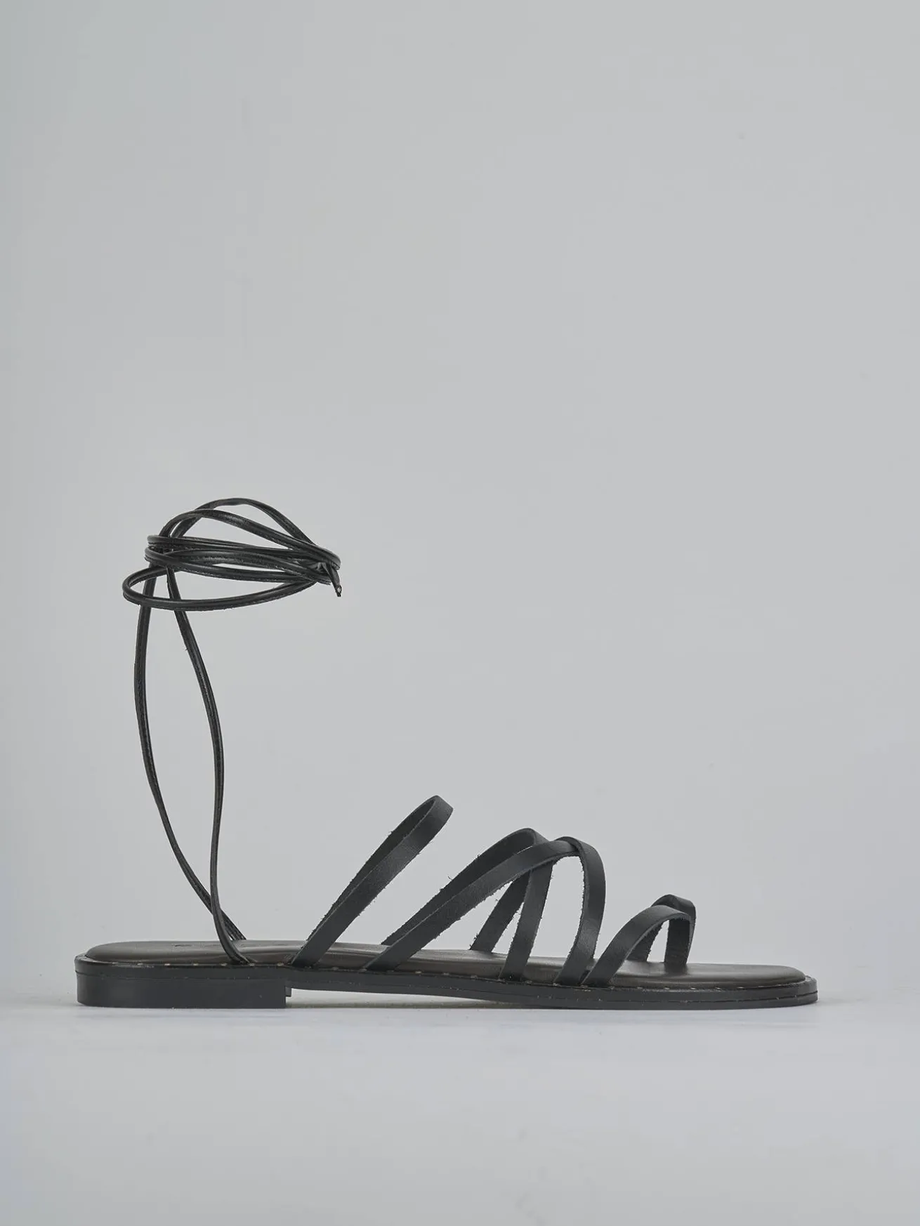 Sandali tacco 1cm pelle nero