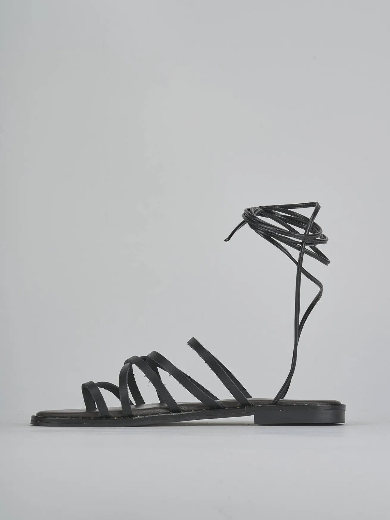 Sandali tacco 1cm pelle nero