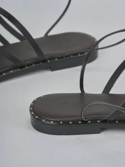 Sandali tacco 1cm pelle nero