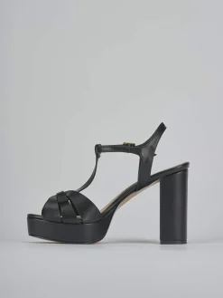 Sandali tacco 9cm pelle nero