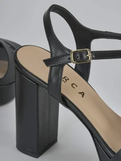 Sandali tacco 9cm pelle nero