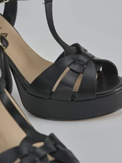 Sandali tacco 9cm pelle nero