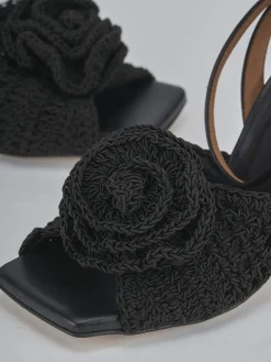 Sandali tacco 9cm pelle nero