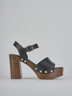 Sandali tacco 10cm pelle nero