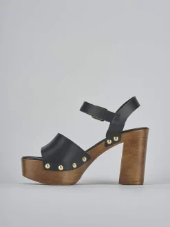 Sandali tacco 10cm pelle nero