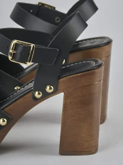 Sandali tacco 10cm pelle nero