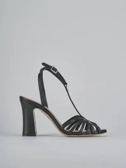 Sandali tacco 9cm pelle nero