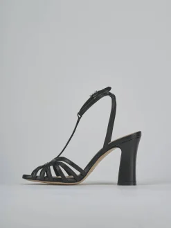 Sandali tacco 9cm pelle nero