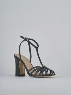 Sandali tacco 9cm pelle nero