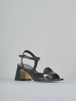 Sandali tacco 5cm pelle nero